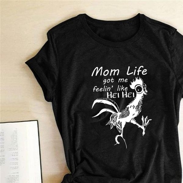 

mom life got me feelin like hei print t shirts women summer funny graphic tee streetwear shirts for casual female, White