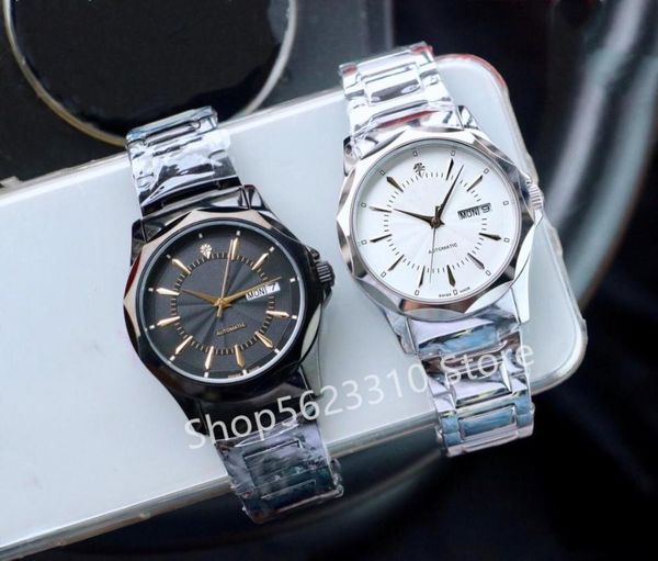 

wristwatches brand tourbillon automatic watch fashion calendar mechanical watches business date clock luxury men stainless steel, Slivery;brown