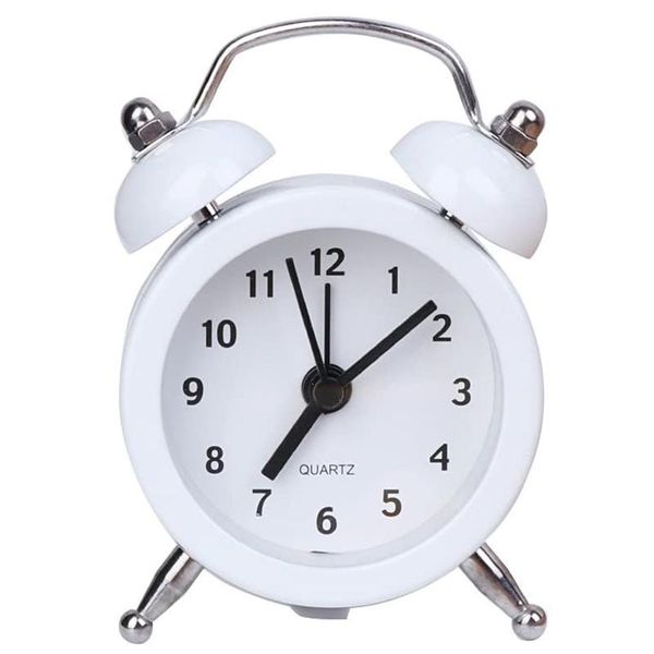 

other clocks & accessories portable cute mini round battery alarm clock desktable bedside decor