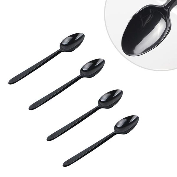 

spoons 100pcs black disposable utensils cutlery (black in individual package)
