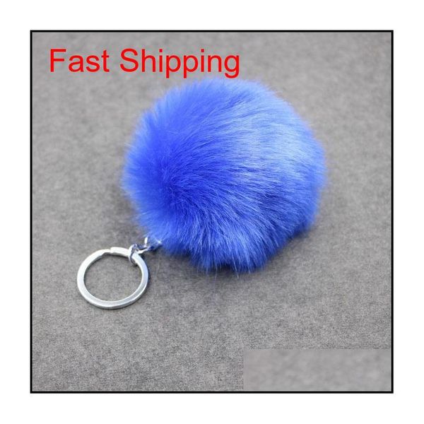 

price simulation fur ball key chain 8cm imitation rabbit hair bag key chain pendant w qylyni homes2007, Silver