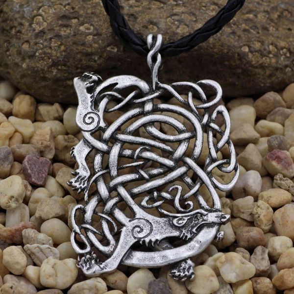 

selling irish celtic knot werewolf pendant men's necklace jewelry, Silver