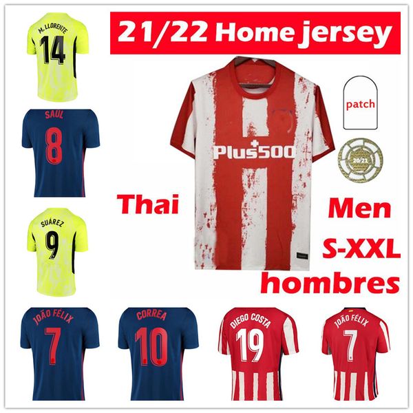 

20 21 22 atletico madrid soccer jersey suarez joÃ£o fÃ©lix 2021 2022 m. llorente saÃºl correa koke camisetas de fÃºtbol diego costa j.m. gimÃ©nez, Black;yellow