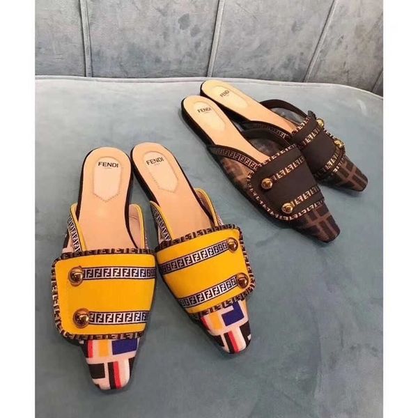 

fd2021 new half slipper with square head for women zlh, Black