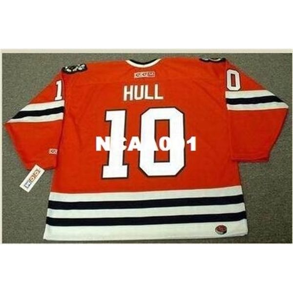 

668s #10 dennis hull chicago blackhawks 1972 ccm away hockey jersey or custom any name or number retro jersey, Black