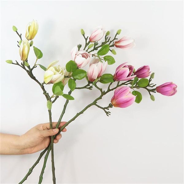 

decorative flowers & wreaths luxury artificial magnolia flower branch for home wedding el decoration fake garden decor flores