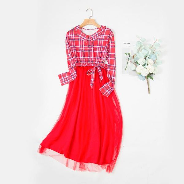 

maternity dresses 2021 pregnancy po shooting dress autumn clothes for women long sleeve clothing fashion stitching plaid, White