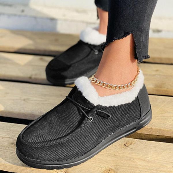 

boots women 2021 warm plush furry shoes waterproof slip-on winter ankle woman, Black
