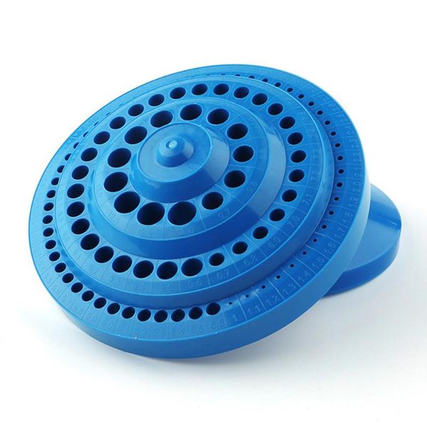 

tool organizers drill bit storage case hard plastic round shape 360 degrees rotate hole bore stand durable organizer container box wholesale