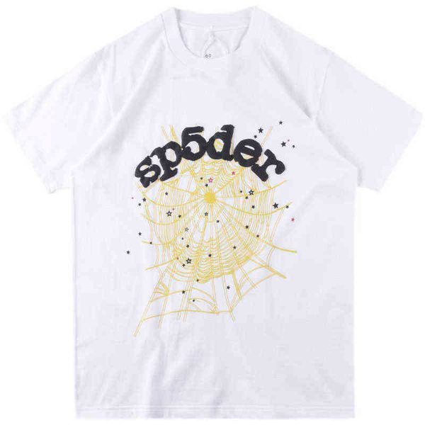 

2021young thug sp5der 555555 angel number t-shirt men women loose short sleeve g1207, White;black