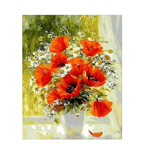 

paintings gatyztory diy painting by numbers handpainted colouring oil flowers home decor child leisure