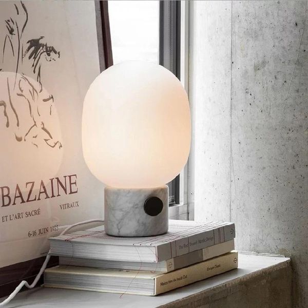 

denmark creative glass led table lamp bedroom nordic design living room bedside marble table lamps art decoration home desk lamp