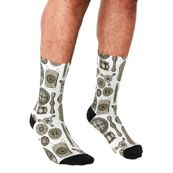 

men's socks funny men diatoms vintage brown printed hip hop happy cute boys street style crazy novelty for, Black