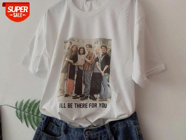 

Sunfiz HJN I'll Be There For You Frineds TV Show T-Shirt Women's Cute Short Sleeves Tee Nostalgic Monica Ross Chandler Shirt #7d5t, White