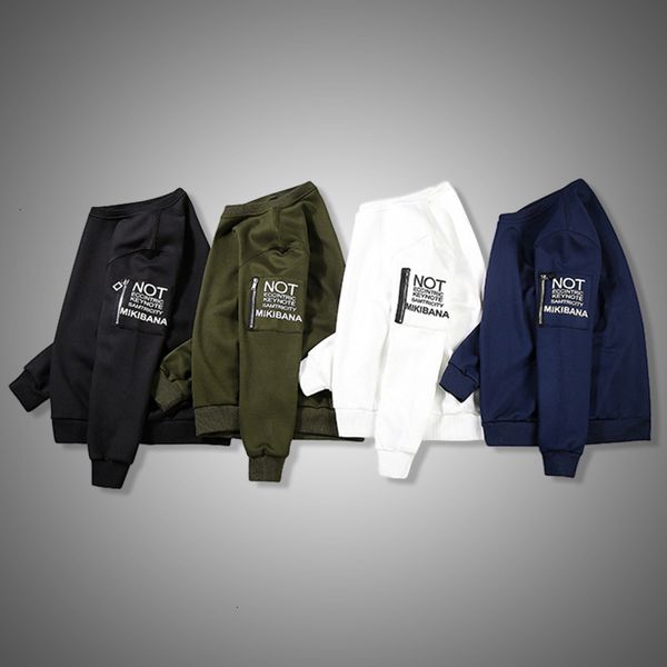 

new men's sweatshirt 2021 hip hop autumn winter patchwork long sleeves hoodie fashion round collar men pullovers sweatshirts 81u3, Black