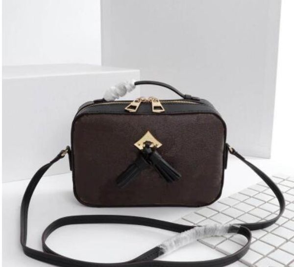 

classic letter print camera bags with tassel women designers real leather handbag shoulder flat bag totes lady purse crossbody purse wallet