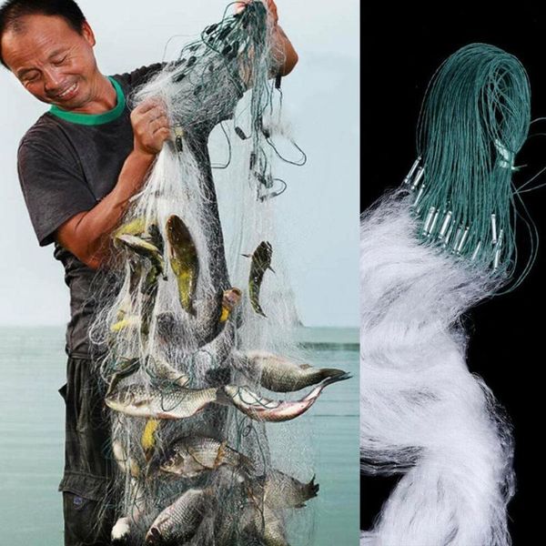 

fishing accessories durable single layer monofilament net fish gillnet with float trap for outdoor hand catching tool