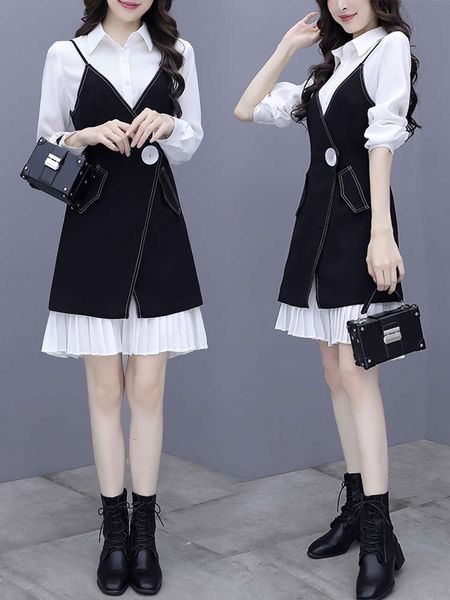 

early autumn suit women 2021 new korean dress two piece set fashion celebrity net red goddess show thin, White
