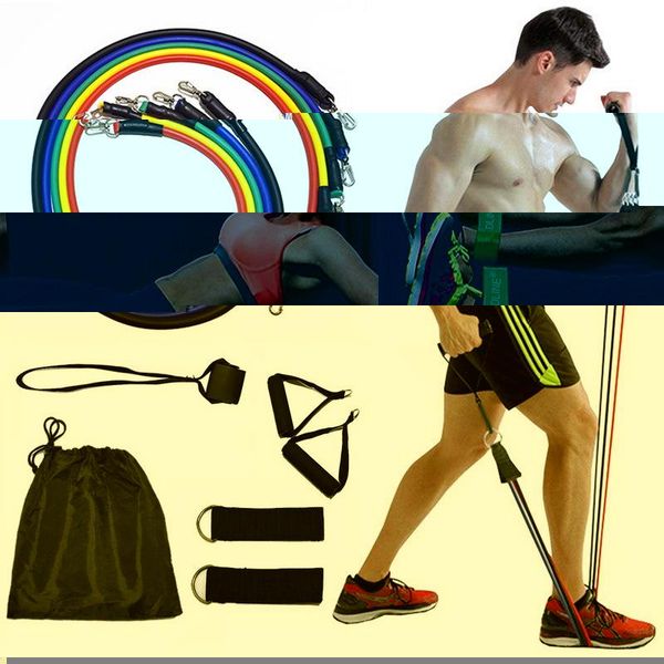 

11pcs resistance bands set expander yoga exercise fitness rubber tubes band stretch training home gyms workout elastic
