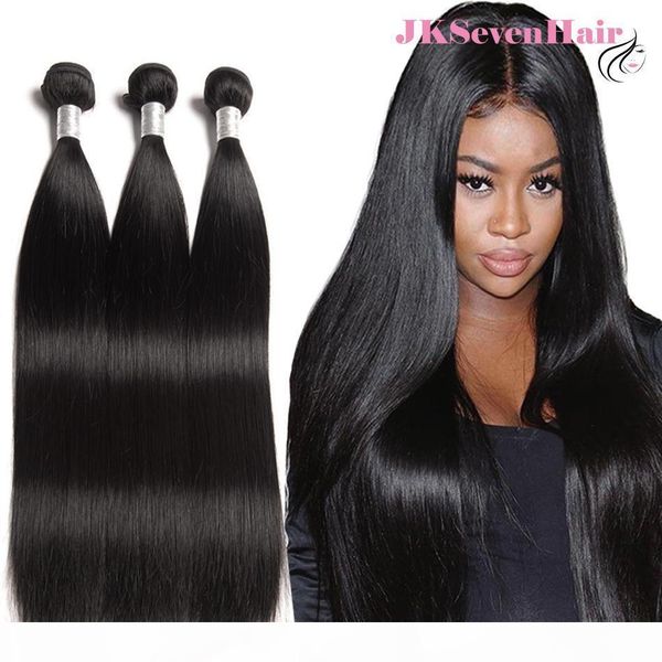 

grade 12a unprocessed brazilian straight virgin hair bundles 3pcs peruvian indian malaysian human hair weaves, Black