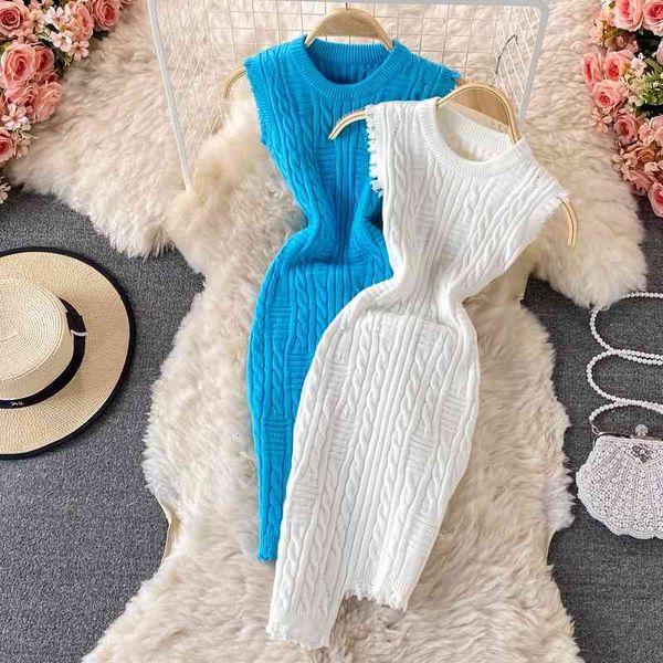 

casual dresses irregular sleeveless vest knitted mini dress spring o neck slim bottoming sweater bag hip short dress women vestido, Black;gray