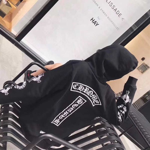 

wanghong inschao brand new spring and autumn couple zipper sweater croxin cardigan hooded loose jacket, Black;brown