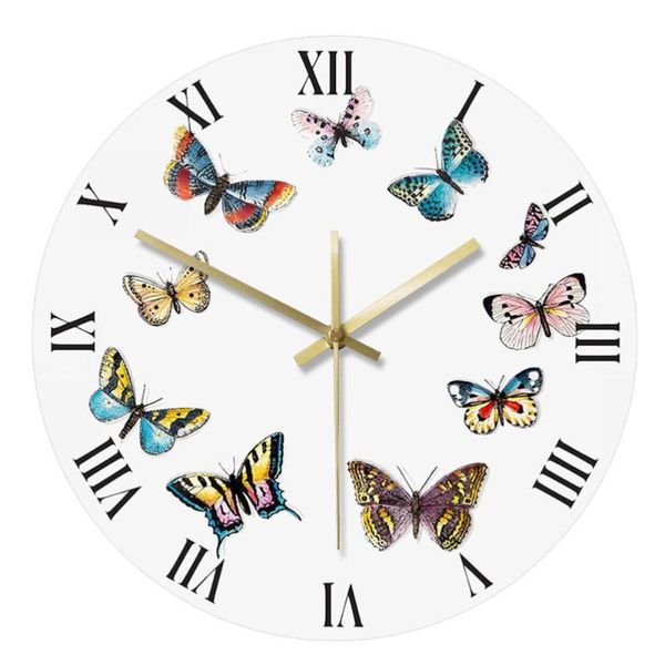 

wall clocks colorful butterflies acrylic clock living room decor housewarming gift