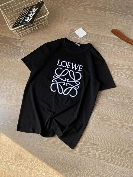 

2021 spring men casual tshirt designers lõewe classic embroidery luxurious short sleeve tee couple, White;black