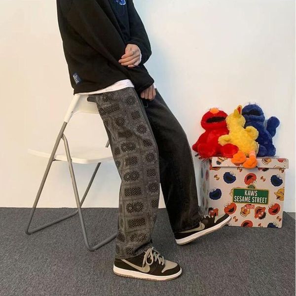 

men's jeans 2021 women for men male pants loose baggy casual denim stretch straight fashion trousers clothing s-3xl, Blue