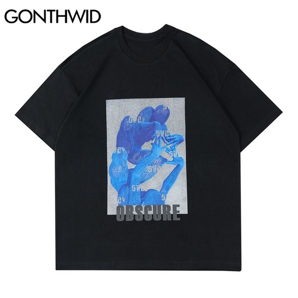 

t-shirts hip hop creative print tshirts streetwear fashion harajuku cotton loose casual short sleeve tees 210602, White;black