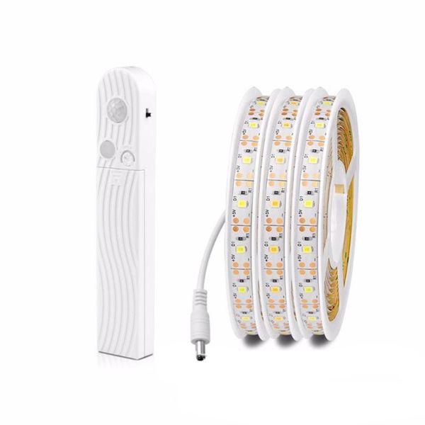 

strips 5v pir motion sensor led strip light flexible cabinet lamp tape usb power night bulb wardrobe closet 2835