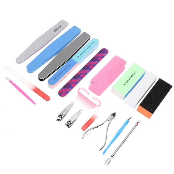 

nail art kits 18pcs practical cleaning tool dead skin fork file toe separator
