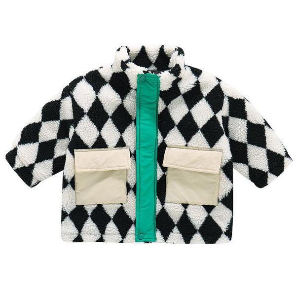 

down coat girls synthetic lamb wool korean style childrens jacket autumn winter cotton-padded parkas fashion, Blue;gray