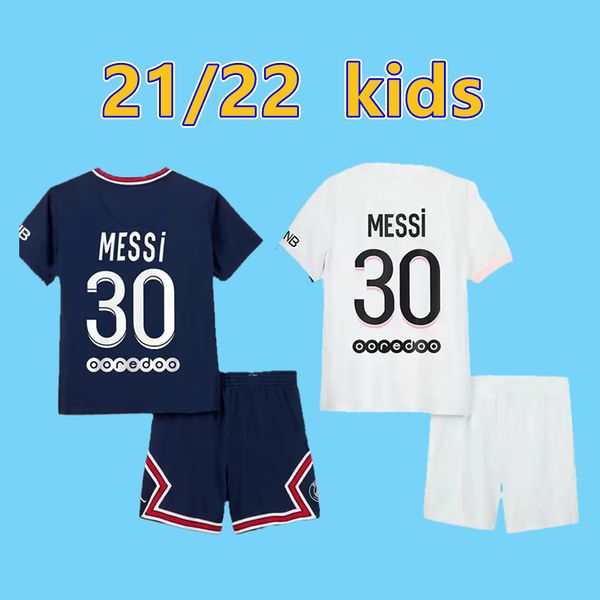 

#30 messi kids kit soccer jersey #4 srergio ramos #7 mbappe home maillot de foot child soccer shirt 2021/2022 #9 icardi #5 marquinhos #6 ver, Black;yellow