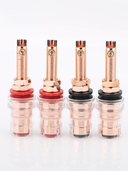 

smart power plugs 4pcs hi-end eutectic binding post red coppper plated speaker terminal