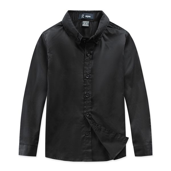 

children red shirts casual solid color 100% cotton good quality satin boys kids clothing 220125, White;black