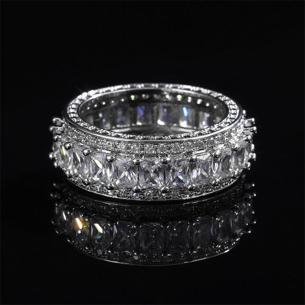 Choucong Brand Schmuck Schmuck Sterling Sier Füllung Full T Prinzessin Schnitt weiße Topaz CZ Diamond Gemstones Party Moissanite WEIGHTEM EIGENSBALL RING FÜR LIEBE GESCHINNEN