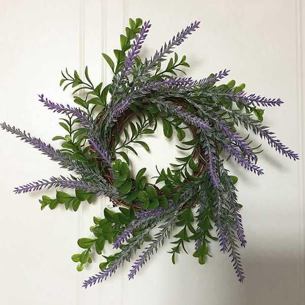 

artificial lavender wreath, door wreath for front door window wall home diy garden office party wedding festival decor