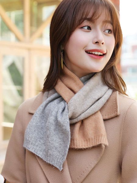 

wool scarf for women in autumn and winter, Blue;gray