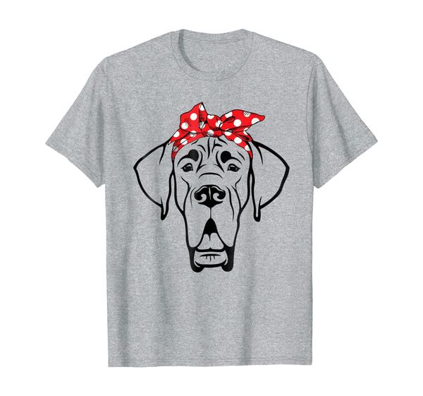 

cool great dane dog lover wear bandana gift t-shirt, White;black