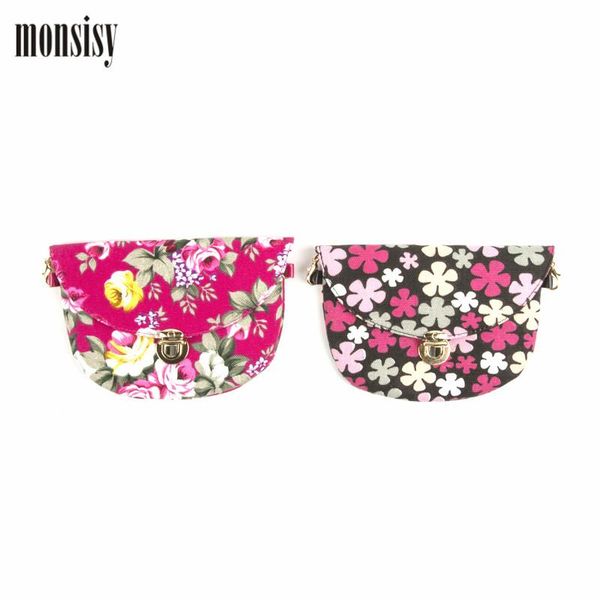 

purse monsisy girl coin children's wallet small change kids bag pouch money holder lolita canvas flower kid gift, White