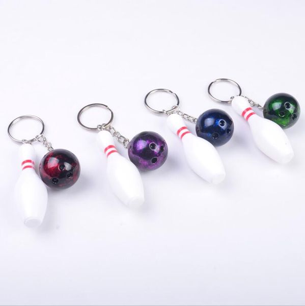 

brand new bowling keychain plastic color key chain pendant dmkr171 mix order key rings, Slivery;golden