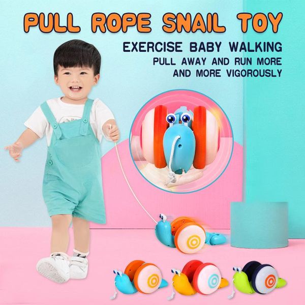 

garden decorations pull string cartoon snail car toy baby learn to crawl and with light music early education toys for children