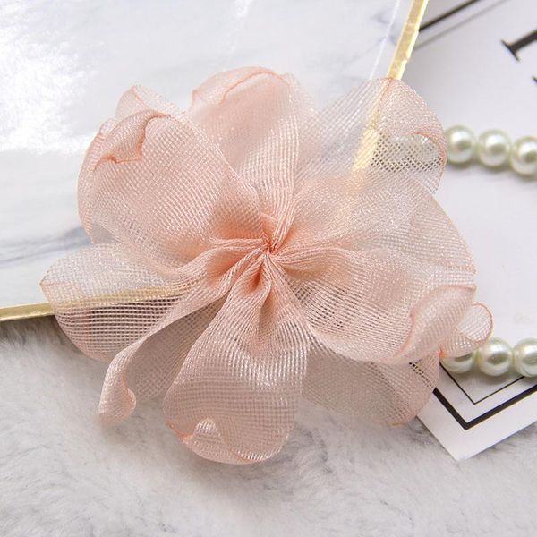 

decorative flowers & wreaths 5pcs net yarn diy burnt edge fabric flower hairpin jewelry accessories cap