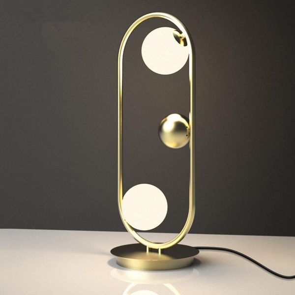 

nordic art living room table lamp creative oval design study coffee shop studio light bedside led glass ball light sihpping