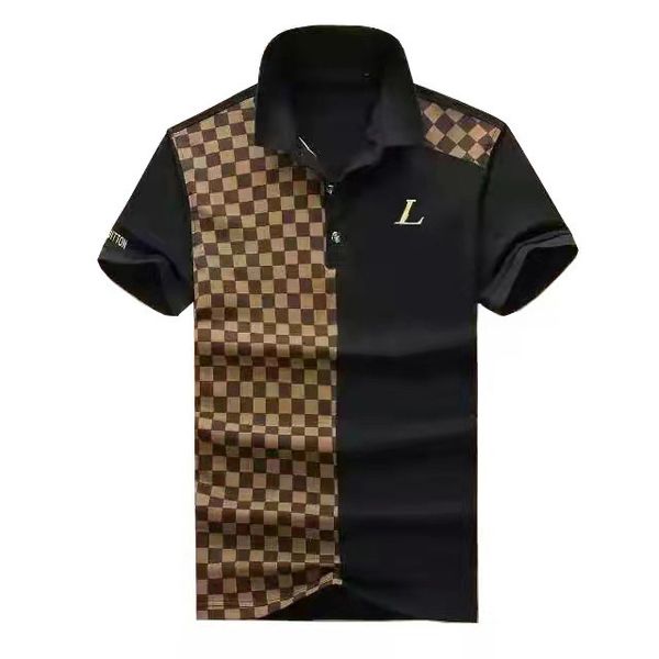 

summer italy mens luxury quality cotton polo shirts colors short sleeve printed summers t shirt down collar design, White;black