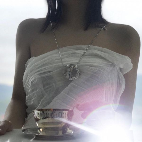 

pendant necklaces luxury fish tears diamond body chain fashion simple stacking necklace for women wedding party trend decorative unusual jew, Silver