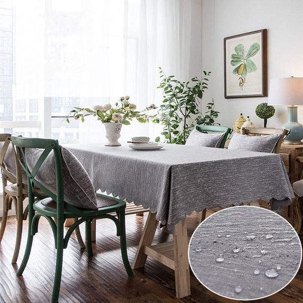 

table cloth solid color tea household el waterproof tablecloth linen rectangular for banquet party decorations