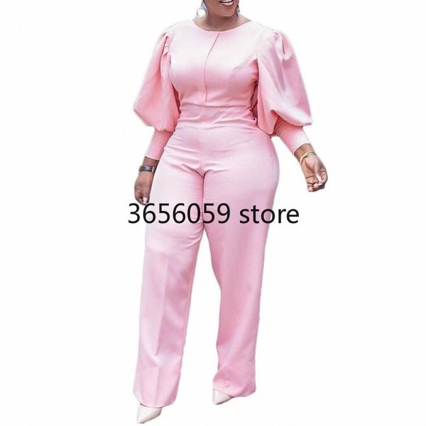 

ethnic clothing summer autumn dashiki african women o-neck jumpsuits pink elegant casual female one pieces rompers africa, Red