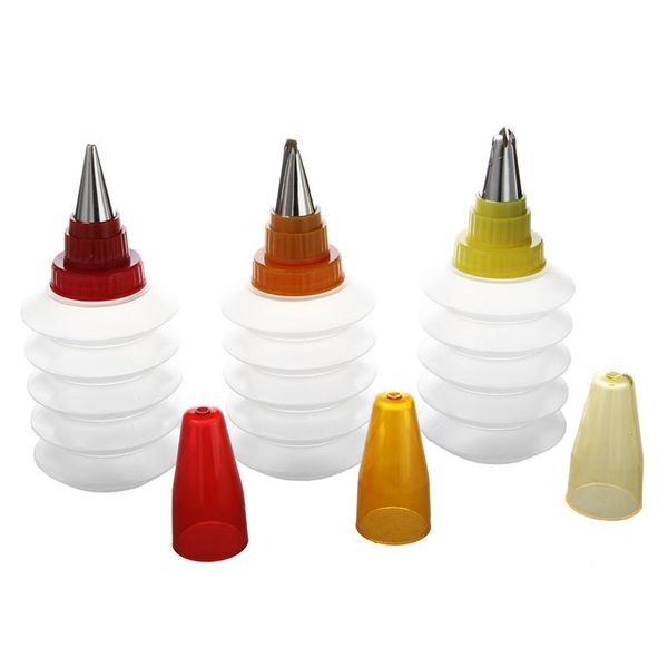 

3 piece cake cupcake cookie biscuits decorating icing piping bottle kit set